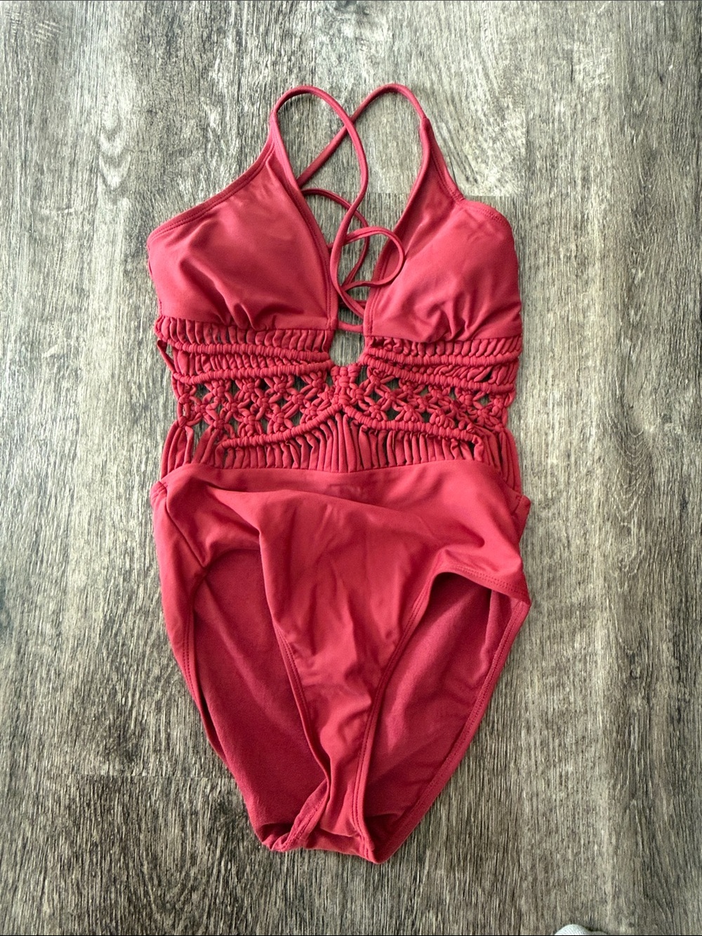 One-Piece Swimsuit in Deep Red